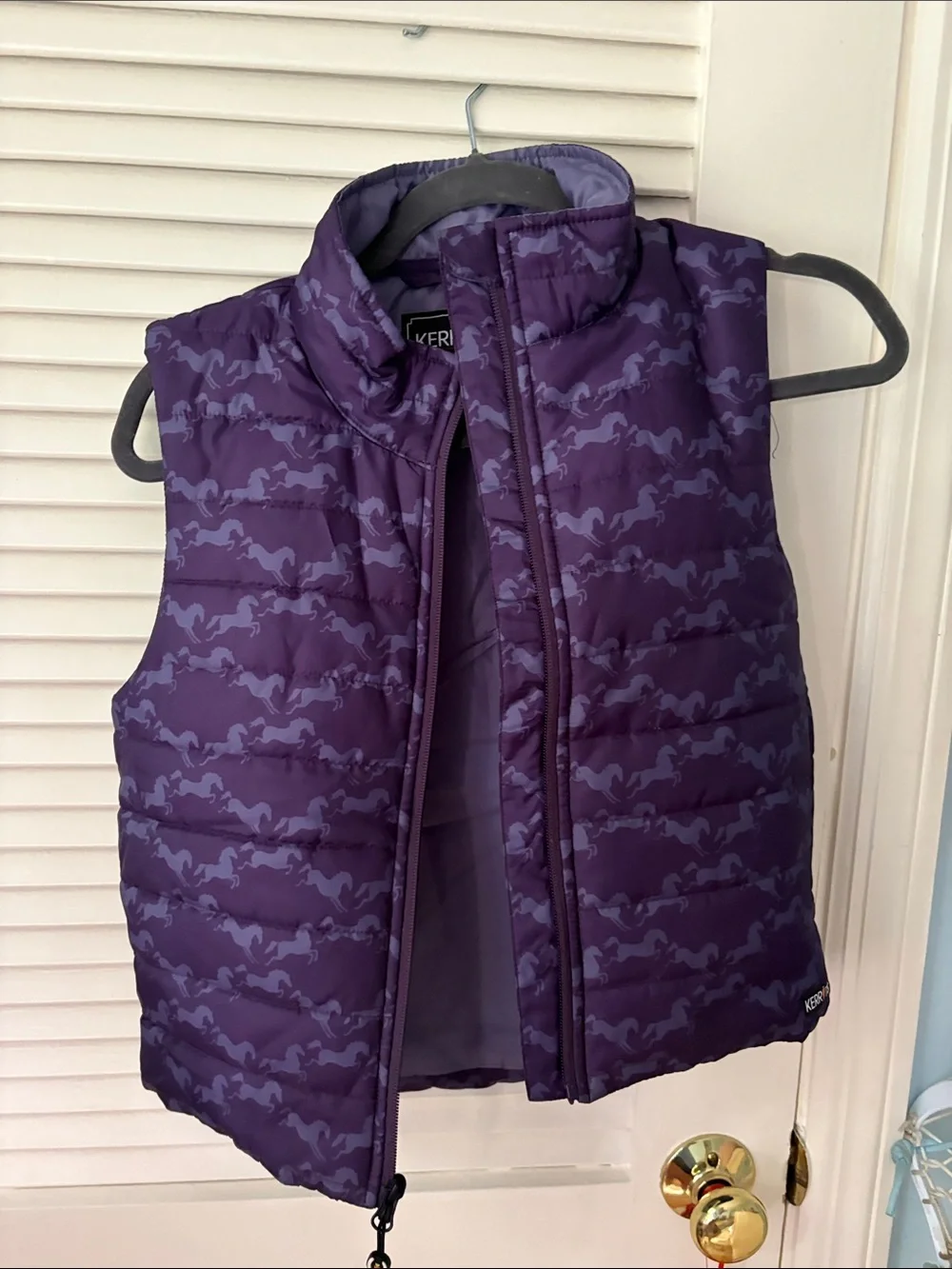 Kerrits Purple Horse-Print Puffer Jacket Set